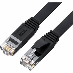 GCR Патч-корд 1.5m PROF плоский прямой кат.7 ethernet, медь, черный, RJ45, T568B, GCR-53175 Greenconnect GCR-53175 кат.7, 1.5 м