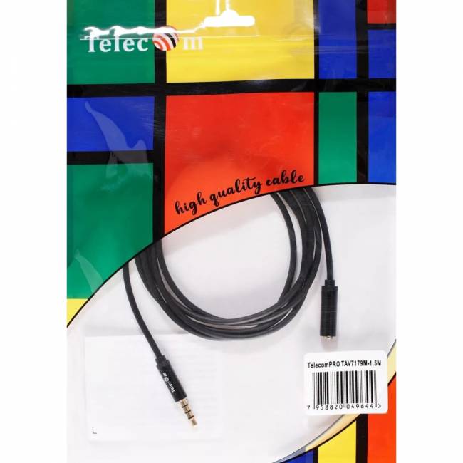Кабель удлинит 3.5 Jack (M) - 3.5 Jack (F), 1.5м Telecom PRO <TAV7179M-1.5M> Кабель-переходник Telecom Jack 3.5 mm M/Jack 3.5 mm F (TAV7179M-1.5M) — для бизнеса и офиса Кабель удлинит 3.5 Jack (M) - 3.5 Jack (F), 1.5м Telecom PRO <TAV7179M-1.5M> Кабель-переходник Telecom Jack 3.5 mm M/Jack 3.5 mm F (TAV7179M-1.5M) — для бизнеса и офиса