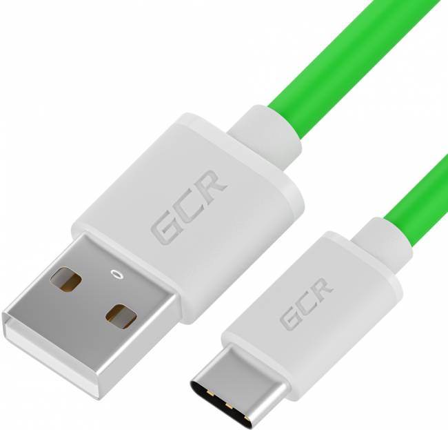 GCR QC Кабель 0.25m, TypeC, быстрая зарядка, зеленый TPE, белые коннекторы, 28/22 AWG, GCR-53040 Greenconnect USB 2.0 Type-AM - USB 2.0 Type-C (m) 0.25м — для бизнеса и офиса