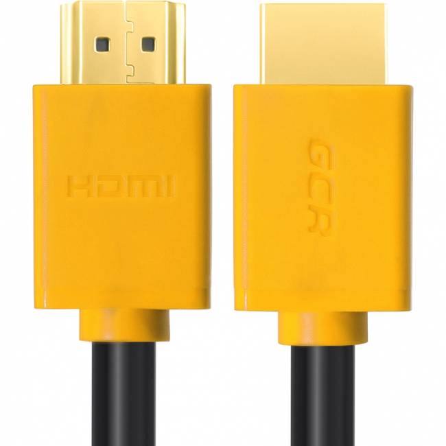 GCR Кабель 3.0m HDMI версия 1.4, черный, желтые коннекторы, OD7.3mm, 30/30 AWG, позолоченные контакты, Ethernet 10.2 Гбит/с, 3D, 4K GCR-HM440-3.0m, экран Greenconnect GCR-HM440-3.0m — для бизнеса и офиса