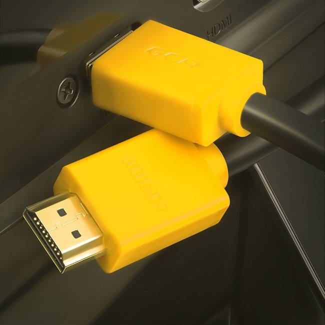 GCR Кабель 3.0m HDMI версия 1.4, черный, желтые коннекторы, OD7.3mm, 30/30 AWG, позолоченные контакты, Ethernet 10.2 Гбит/с, 3D, 4K GCR-HM440-3.0m, экран Greenconnect GCR-HM440-3.0m — для бизнеса и офиса