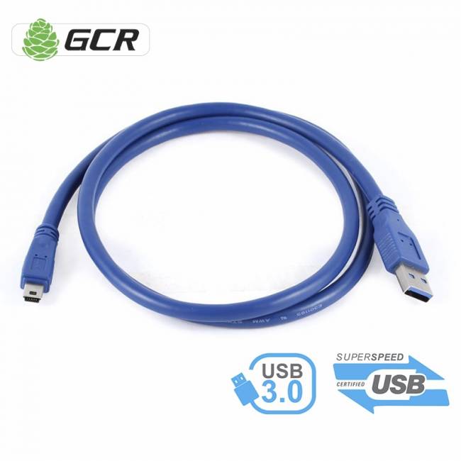 Кабель интерфейсный USB 3.0 1.0m Premium Greenconnect GC-U3A2109-1m AM / mini B AM 10pin, 24 / 28 AWG экран, синий, пакет Greenconnect  USB 2.0 Type-AM - miniUSB 1м — для бизнеса и офиса