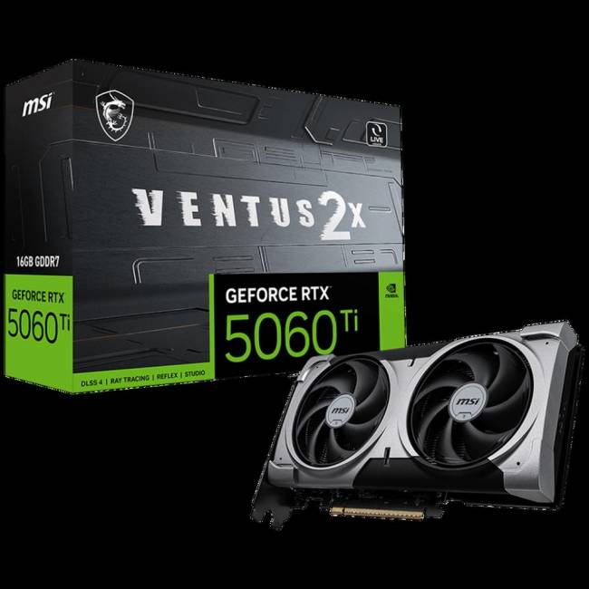 Видеокарты MSI RTX 5060 Ti 16G VENTUS 2X PLUS — для бизнеса и офиса Видеокарты MSI RTX 5060 Ti 16G VENTUS 2X PLUS — для бизнеса и офиса