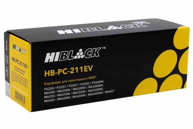 Картридж Hi-Black (HB-PC-211EV) для Pantum P2200/P2207/P2507/M6500/6550, 1,6K (чип многоразовый) — для бизнеса и офиса Картридж Hi-Black (HB-PC-211EV) для Pantum P2200/P2207/P2507/M6500/6550, 1,6K (чип многоразовый) — для бизнеса и офиса