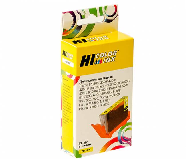 Картридж Hi-Black (HB-CLI-8Y) для Canon PIXMA iP4200/iP6600D/MP500, Y — для бизнеса и офиса Картридж Hi-Black (HB-CLI-8Y) для Canon PIXMA iP4200/iP6600D/MP500, Y — для бизнеса и офиса