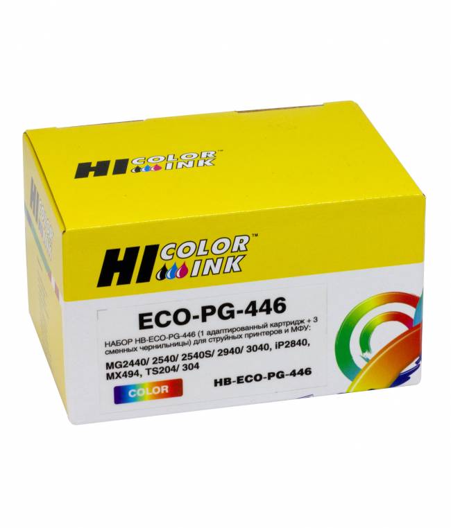 Набор Hi-Black CL-446 (1 адапт. картридж+ 3 сменных чернильницы) для Canon PIXMA MG2440/2540, Color — для бизнеса и офиса Набор Hi-Black CL-446 (1 адапт. картридж+ 3 сменных чернильницы) для Canon PIXMA MG2440/2540, Color — для бизнеса и офиса