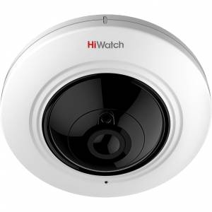 3Мп внутренняя купольная панорамная IP-камера, 1/2.8'' Progressive Scan CMOS матрица; объектив 1.16мм; угол обзора 180°/180°; механический ИК-фильтр; 0.005Лк@F1.2; H.26 Камера видеонаблюдения IP внутренняя HIWATCH DS-I351