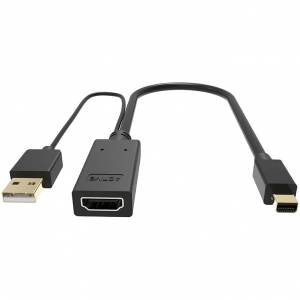 Кабель-переходник HDMI(F) +USB---> miniDP(M) 0.15m  4K*30Hz VCOM<CG497-0.15> Кабель-переходник VCOM HDMI F/Mini DisplayPort M (CG497-0.15M)