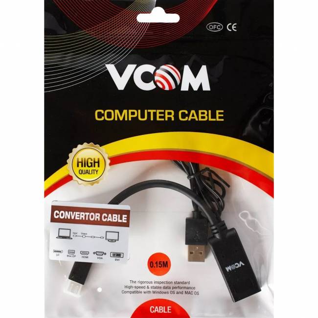 Кабель-переходник HDMI(F) +USB---> miniDP(M) 0.15m 4K*30Hz VCOM<CG497-0.15> Кабель-переходник VCOM HDMI F/Mini DisplayPort M (CG497-0.15M) — для бизнеса и офиса Кабель-переходник HDMI(F) +USB---> miniDP(M) 0.15m 4K*30Hz VCOM<CG497-0.15> Кабель-переходник VCOM HDMI F/Mini DisplayPort M (CG497-0.15M) — для бизнеса и офиса