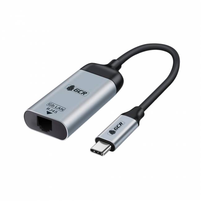 GCR Адаптер-переходник USB Type C > RJ45, M/F, GCR-53398 Адаптер-переходник Greenconnect USB Type C/RJ45 (GCR-53395) — для бизнеса и офиса