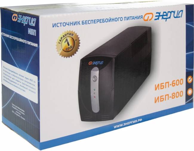 ИБП  600 Энергия ИБП Энергия UPS 600 — для бизнеса и офиса