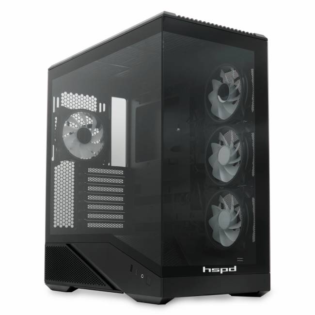 Корпус без блока питания HSPD F711-TGBK- ARGB — для бизнеса и офиса Корпус без блока питания HSPD F711-TGBK- ARGB — для бизнеса и офиса