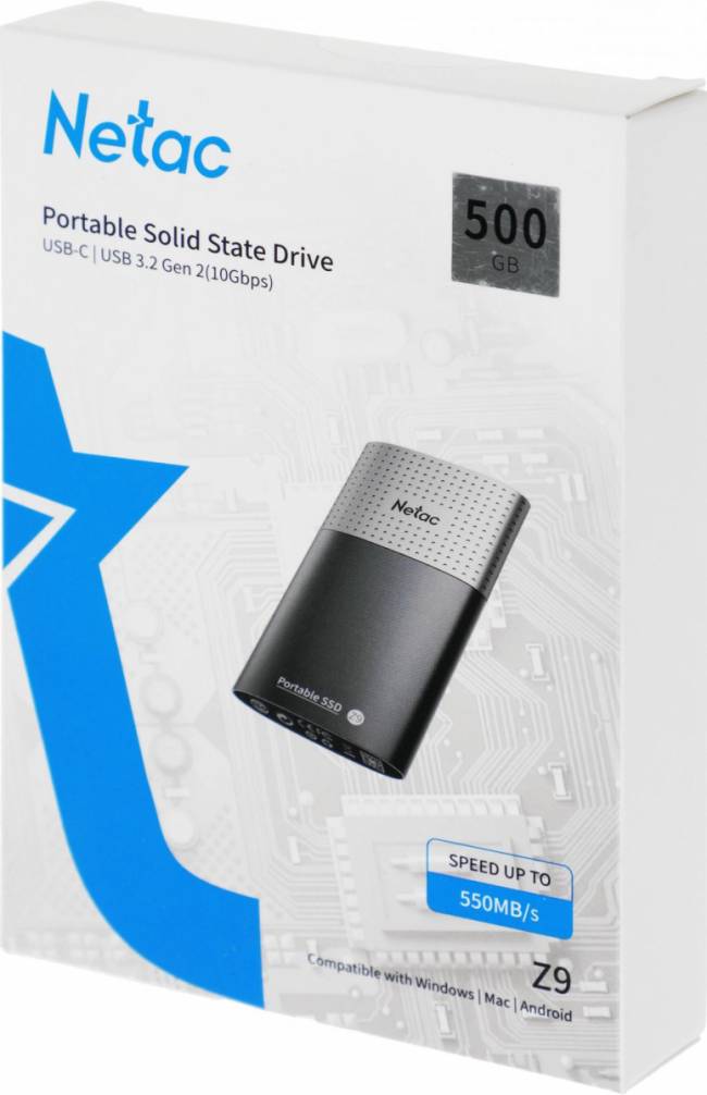 Накопитель SSD Netac NT01Z9-500G-32BK — для бизнеса и офиса Накопитель SSD Netac NT01Z9-500G-32BK — для бизнеса и офиса