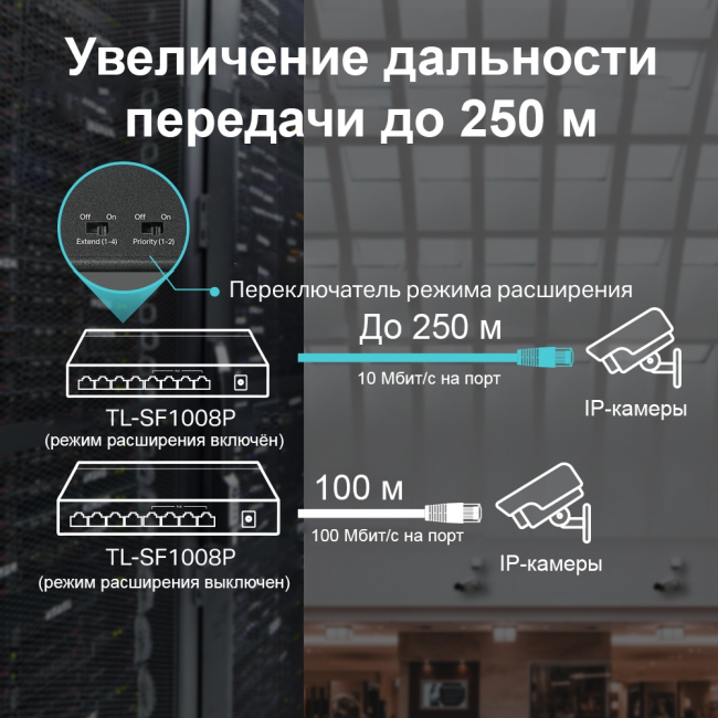 Коммутатор TP-Link TL-SF1008LP — для бизнеса и офиса Коммутатор TP-Link TL-SF1008LP — для бизнеса и офиса