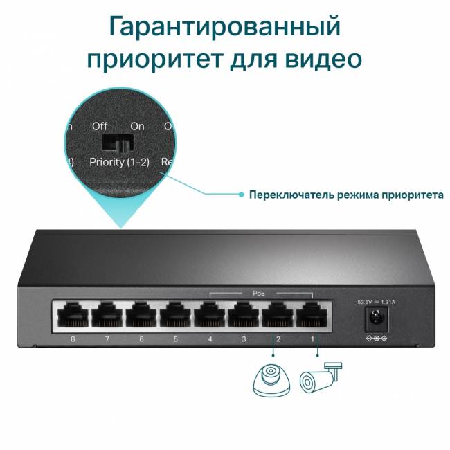Коммутатор TP-Link TL-SF1008LP — для бизнеса и офиса Коммутатор TP-Link TL-SF1008LP — для бизнеса и офиса