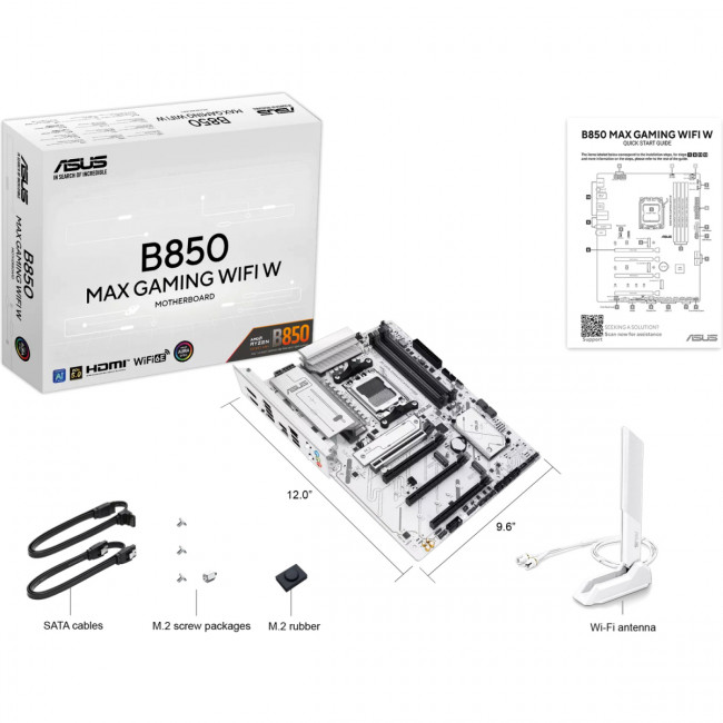 Материнская плата ASUS B850 MAX GAMING WIFI W (90MB1N10-M0EAY0) — для бизнеса и офиса Материнская плата ASUS B850 MAX GAMING WIFI W (90MB1N10-M0EAY0) — для бизнеса и офиса