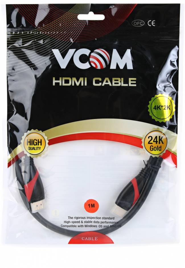 Кабель HDMI 19M/M ver. 2.0 black red, 1m VCOM <CG525-R-1.0> VCOM HDMI (m) - HDMI (m) 1м — для бизнеса и офиса Кабель HDMI 19M/M ver. 2.0 black red, 1m VCOM <CG525-R-1.0> VCOM HDMI (m) - HDMI (m) 1м — для бизнеса и офиса