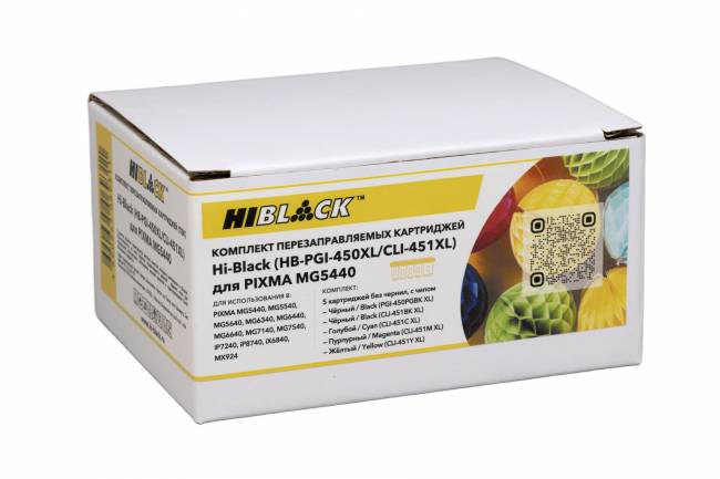 Комплект ПЗК Hi-Black (PGI-450/CLI-451 XL) для Canon PIXMA MG5440, 5 цв — для бизнеса и офиса Комплект ПЗК Hi-Black (PGI-450/CLI-451 XL) для Canon PIXMA MG5440, 5 цв — для бизнеса и офиса