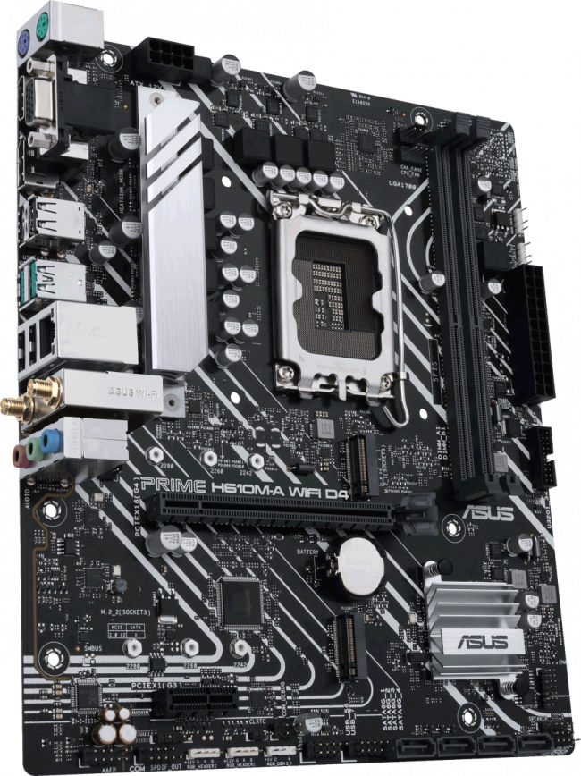 Материнская плата ASUS PRIME H610M-A WIFI D4 — для бизнеса и офиса Материнская плата ASUS PRIME H610M-A WIFI D4 — для бизнеса и офиса