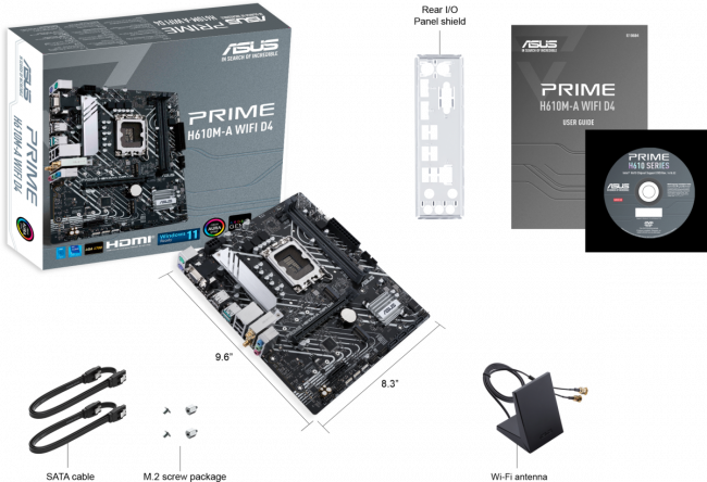 Материнская плата ASUS PRIME H610M-A WIFI D4 — для бизнеса и офиса Материнская плата ASUS PRIME H610M-A WIFI D4 — для бизнеса и офиса