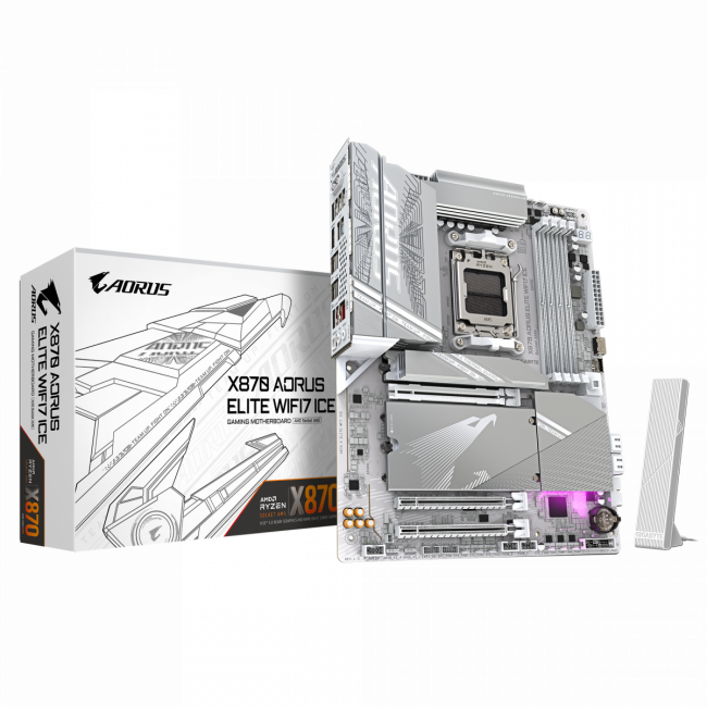 Материнская плата GIGABYTE X870 AORUS ELITE WIFI7 ICE — для бизнеса и офиса Материнская плата GIGABYTE X870 AORUS ELITE WIFI7 ICE — для бизнеса и офиса