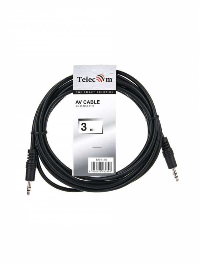 Кабель соединительный 3.5 Jack (M) - 3.5 Jack (M), стерео, аудио, 3м Telecom <TAV7175-3M> Telecom mini jack 3.5 mm (m) - mini jack 3.5 mm (m) 3м — для бизнеса и офиса