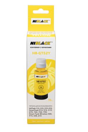 Контейнер с чернилами Hi-Black (HB-GT52) для HP Ink Tank 410/Smart Tank 515, Y, 70ml