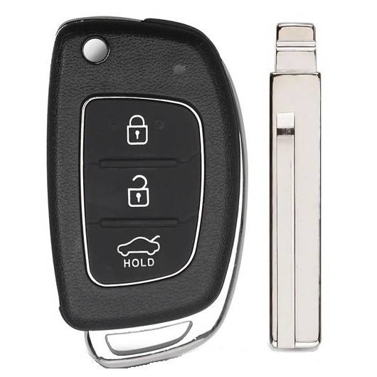Корпус выкидного ключа HYUNDAI 3 кнопки HY-19DP HYN17P, с лого — для бизнеса и офиса Корпус выкидного ключа HYUNDAI 3 кнопки HY-19DP HYN17P, с лого — для бизнеса и офиса