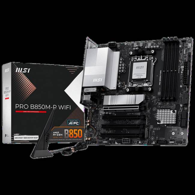 Материнская плата MSI PRO B850M-P WIFI — для бизнеса и офиса Материнская плата MSI PRO B850M-P WIFI — для бизнеса и офиса