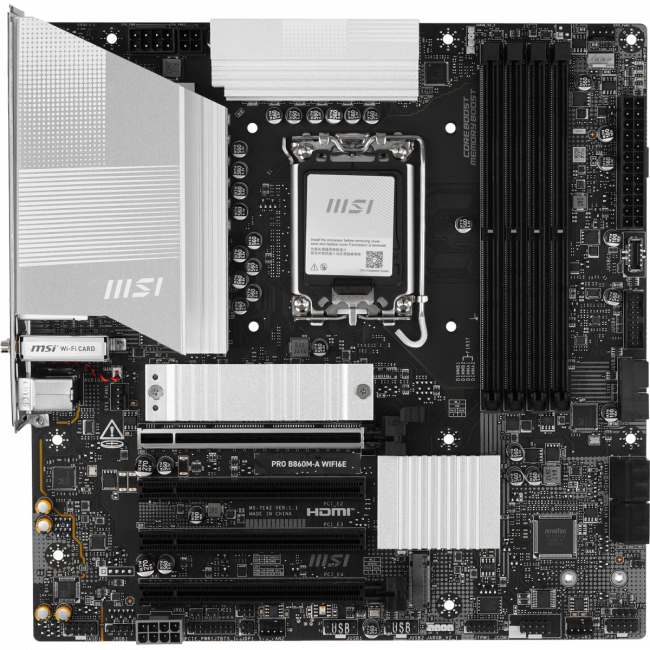 Материнская плата MSI PRO B860M-A WIFI6E — для бизнеса и офиса Материнская плата MSI PRO B860M-A WIFI6E — для бизнеса и офиса