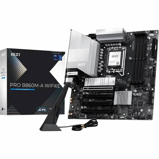 Материнская плата MSI PRO B860M-A WIFI6E — для бизнеса и офиса Материнская плата MSI PRO B860M-A WIFI6E — для бизнеса и офиса