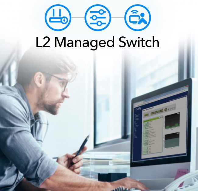 Коммутатор Cudy GS2028PS4-400W — для бизнеса и офиса