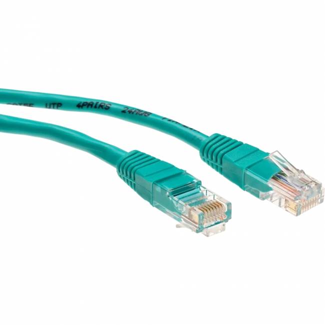Патчкорд литой "Telecom" UTP кат.5е 1,5м зеленый VCOM NA102-G-1.5M — для бизнеса и офиса