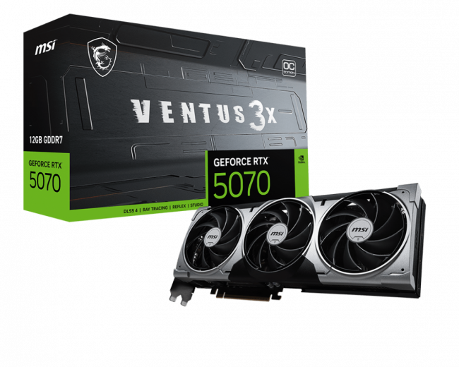 Видеокарта MSI GeForce RTX 5070 12G VENTUS 3X OC — для бизнеса и офиса