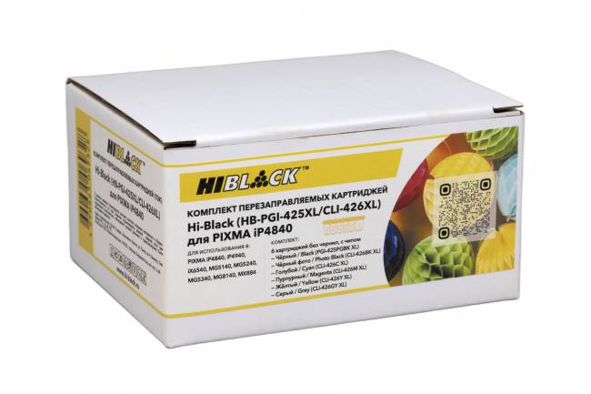 Комплект ПЗК Hi-Black (PGI-425/CLI-426 XL) для Canon PIXMA IP4840, 6 цв — для бизнеса и офиса Комплект ПЗК Hi-Black (PGI-425/CLI-426 XL) для Canon PIXMA IP4840, 6 цв — для бизнеса и офиса