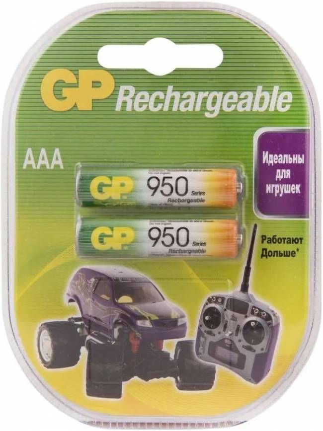 Перезаряжаемые аккумуляторы GP 95AAAHC AAA, емкость 950 мАч - 2 шт. в клемшеле GP 95AAAHC AAA (4891199069888) — для бизнеса и офиса Перезаряжаемые аккумуляторы GP 95AAAHC AAA, емкость 950 мАч - 2 шт. в клемшеле GP 95AAAHC AAA (4891199069888) — для бизнеса и офиса