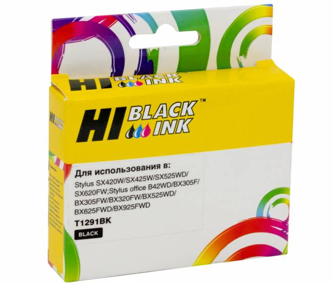 Картридж Hi-Black (HB-T1291) для Epson Stylus SX230/235W/SX420W/SX425W/BX305F, Bk — для бизнеса и офиса Картридж Hi-Black (HB-T1291) для Epson Stylus SX230/235W/SX420W/SX425W/BX305F, Bk — для бизнеса и офиса