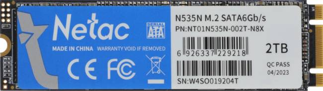 Накопитель SSD Netac NT01N535N-002T-N8X — для бизнеса и офиса Накопитель SSD Netac NT01N535N-002T-N8X — для бизнеса и офиса
