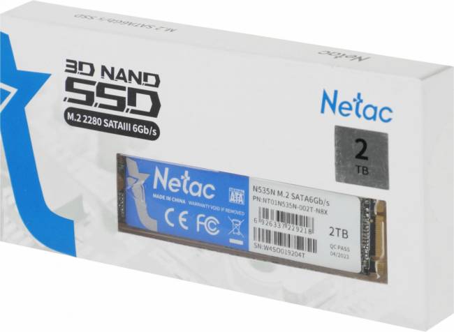 Накопитель SSD Netac NT01N535N-002T-N8X — для бизнеса и офиса Накопитель SSD Netac NT01N535N-002T-N8X — для бизнеса и офиса