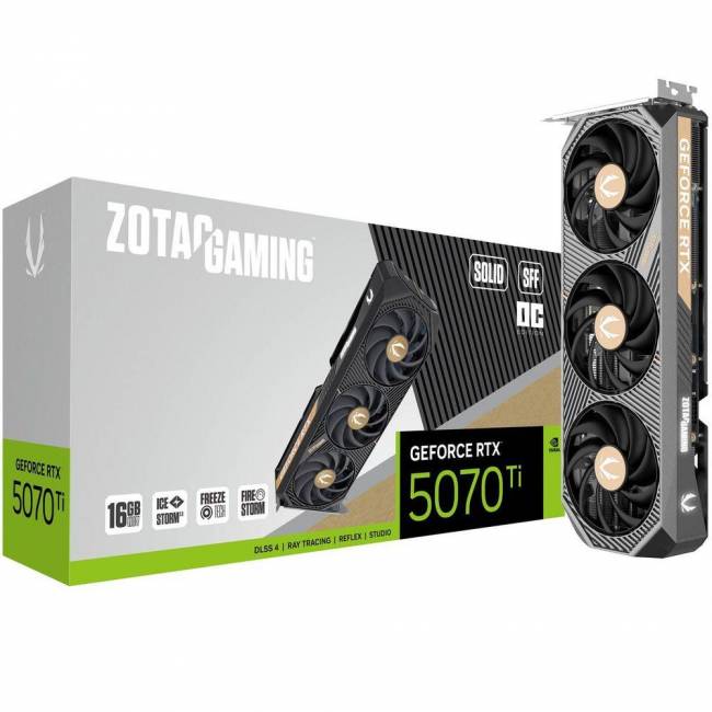 Видеокарта Zotac GAMING GeForce RTX 5070 Ti SOLID SFF OC (ZT-B50710J3-10P) — для бизнеса и офиса Видеокарта Zotac GAMING GeForce RTX 5070 Ti SOLID SFF OC (ZT-B50710J3-10P) — для бизнеса и офиса