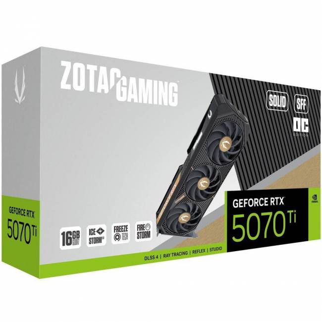 Видеокарта Zotac GAMING GeForce RTX 5070 Ti SOLID SFF OC (ZT-B50710J3-10P) — для бизнеса и офиса Видеокарта Zotac GAMING GeForce RTX 5070 Ti SOLID SFF OC (ZT-B50710J3-10P) — для бизнеса и офиса
