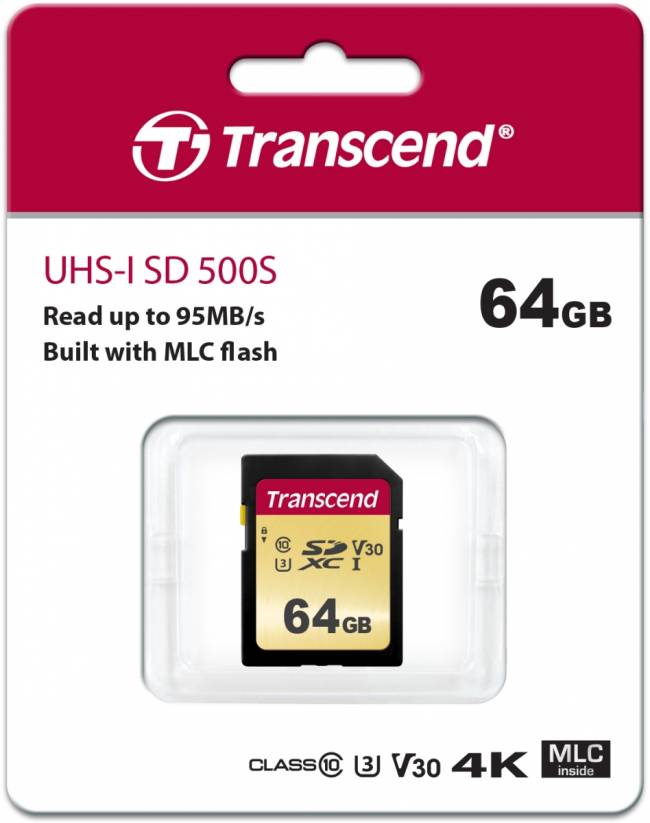 Карта памяти Transcend SDXC 500S — для бизнеса и офиса Карта памяти Transcend SDXC 500S — для бизнеса и офиса