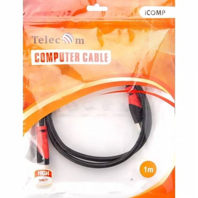 Кабель HDMI-19M --- HDMI-19M ver 2.0 4K*60Hz, 1m Telecom Pro <TCG220-1M> Кабель Telecom HDMI (m)/HDMI (m) - 1 м (TCG220-1M) — для бизнеса и офиса