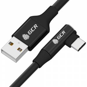 GCR Кабель PREMIUM 0.7m TypeC угловой, черный, AL case черный, 28/24 AWG Кабель Greenconnect 0.7 м (GCR-53435)