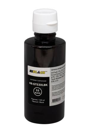 Контейнер с чернилами Hi-Black (HB-GT53XL) для HP Ink Tank 410/Smart Tank 515, BK pigm, 140ml