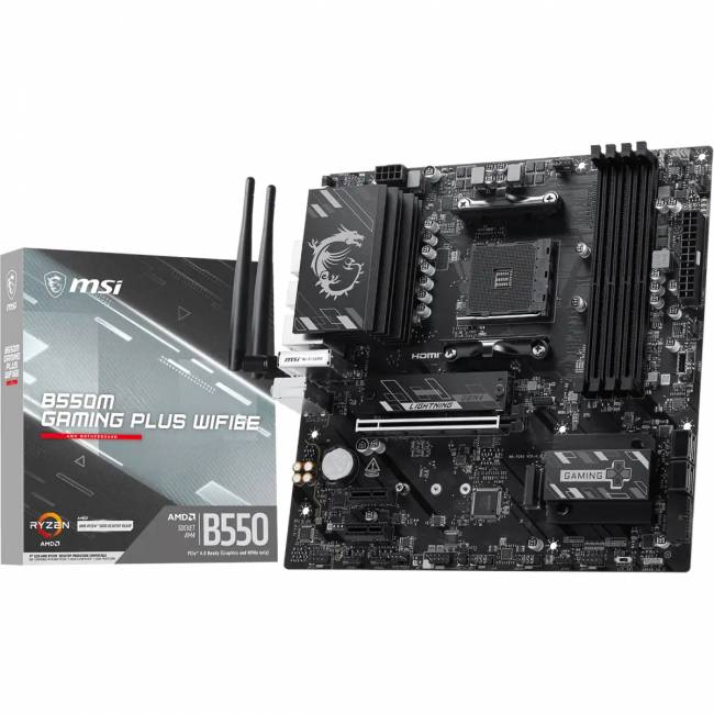 Материнская плата MSI B550M GAMING PLUS WIFI6E — для бизнеса и офиса Материнская плата MSI B550M GAMING PLUS WIFI6E — для бизнеса и офиса