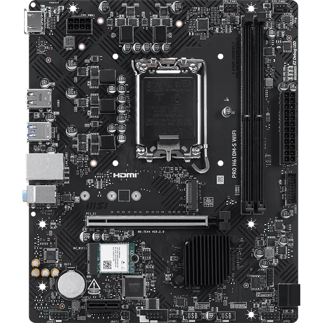 Материнская плата MSI PRO H610M-S WIFI — для бизнеса и офиса Материнская плата MSI PRO H610M-S WIFI — для бизнеса и офиса