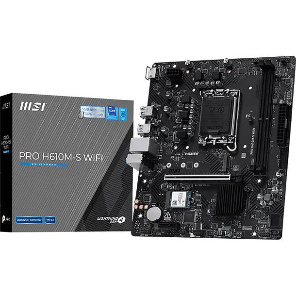 Материнская плата MSI PRO H610M-S WIFI — для бизнеса и офиса Материнская плата MSI PRO H610M-S WIFI — для бизнеса и офиса