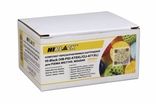 Комплект ПЗК Hi-Black (PGI-470/CLI-471 XL) для Canon PIXMA MG6840, 5 цв — для бизнеса и офиса Комплект ПЗК Hi-Black (PGI-470/CLI-471 XL) для Canon PIXMA MG6840, 5 цв — для бизнеса и офиса