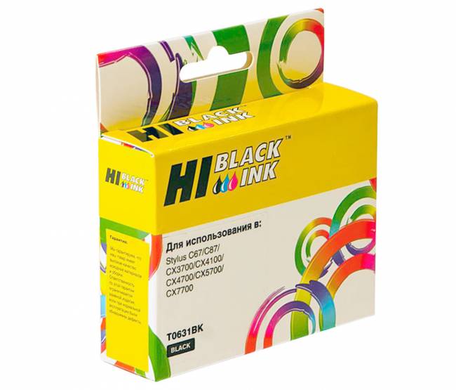 Картридж Hi-Black (HB-T0631) для Epson Stylus C67/87/CX3700/4100/4700, Bk — для бизнеса и офиса Картридж Hi-Black (HB-T0631) для Epson Stylus C67/87/CX3700/4100/4700, Bk — для бизнеса и офиса